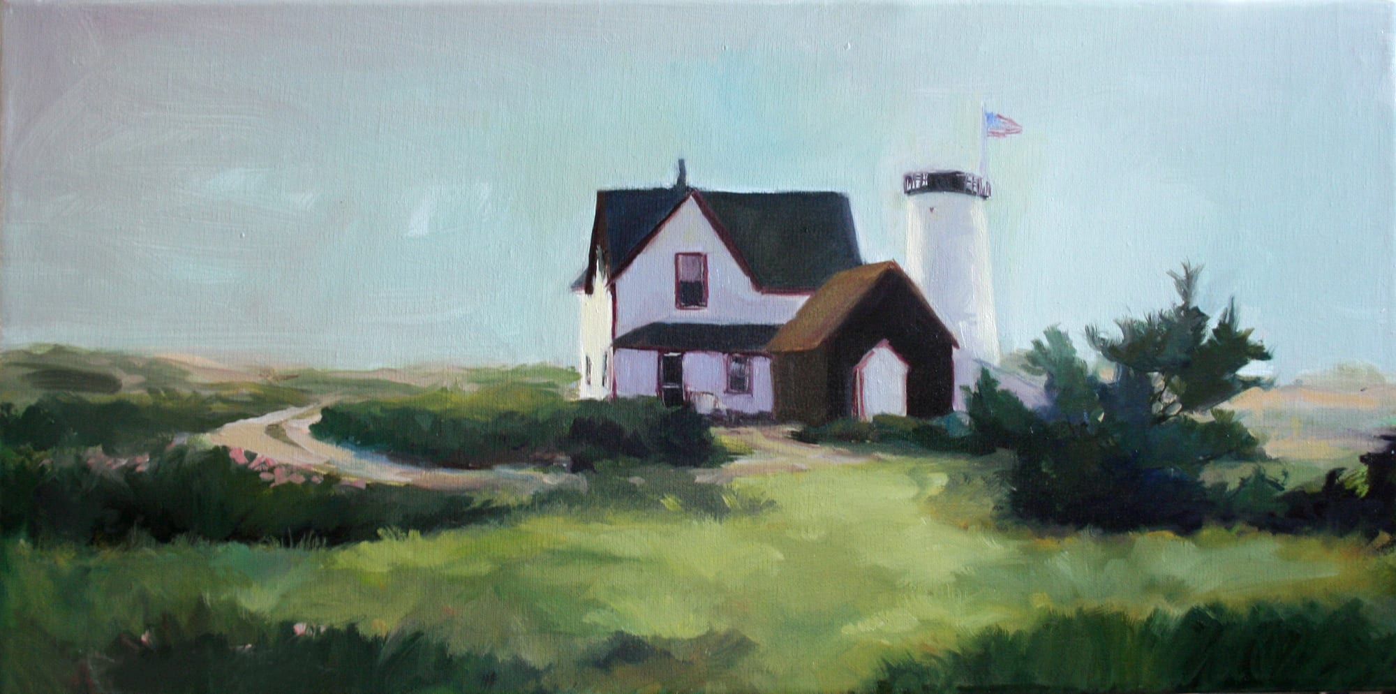 A Walk in the Clouds. Oil, 10x20 inches. Painting by Lorraine Skelskey-Chapin.