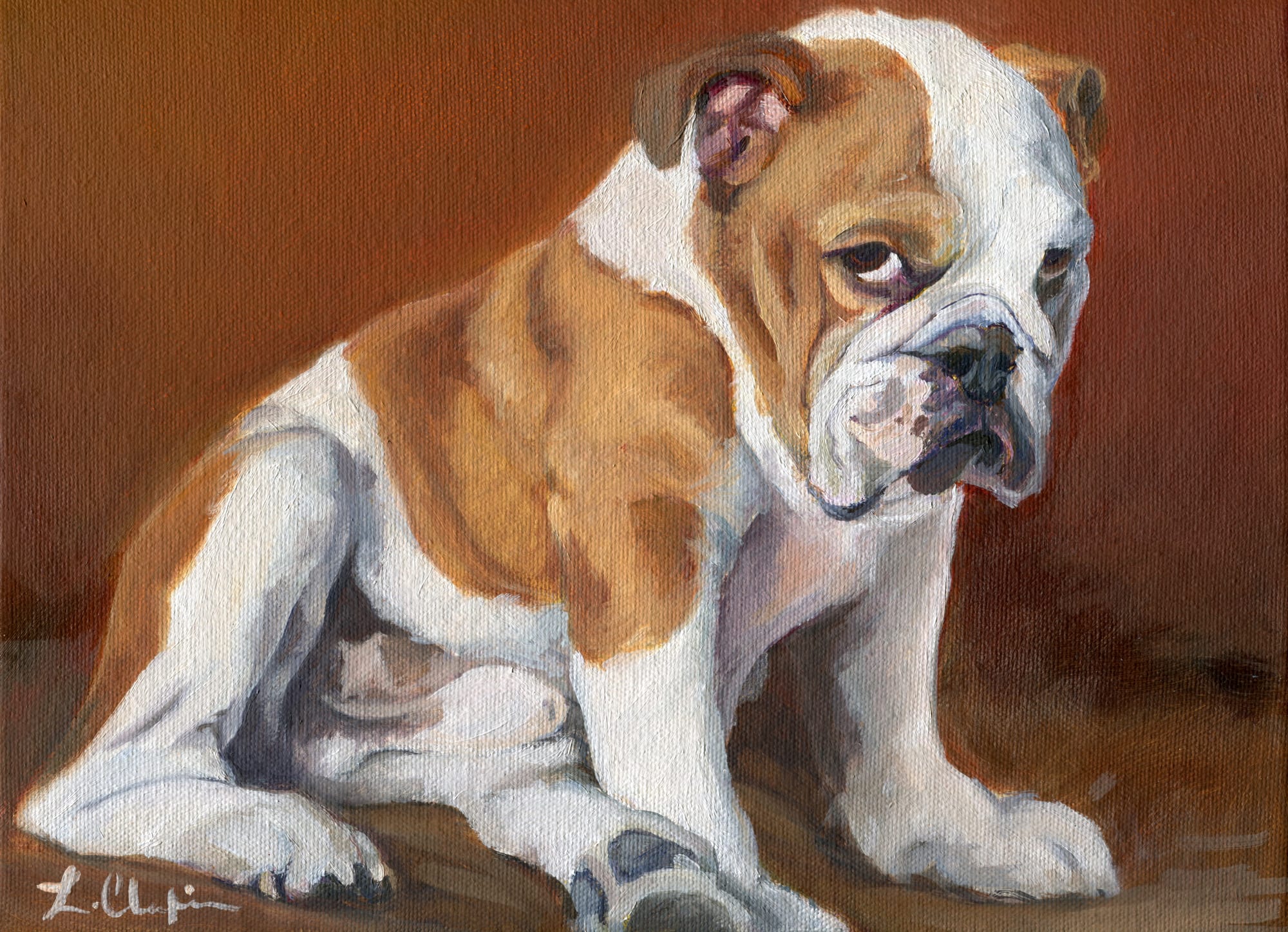 Babu. 9x12 inches. Painting by Lorraine Skelskey-Chapin.