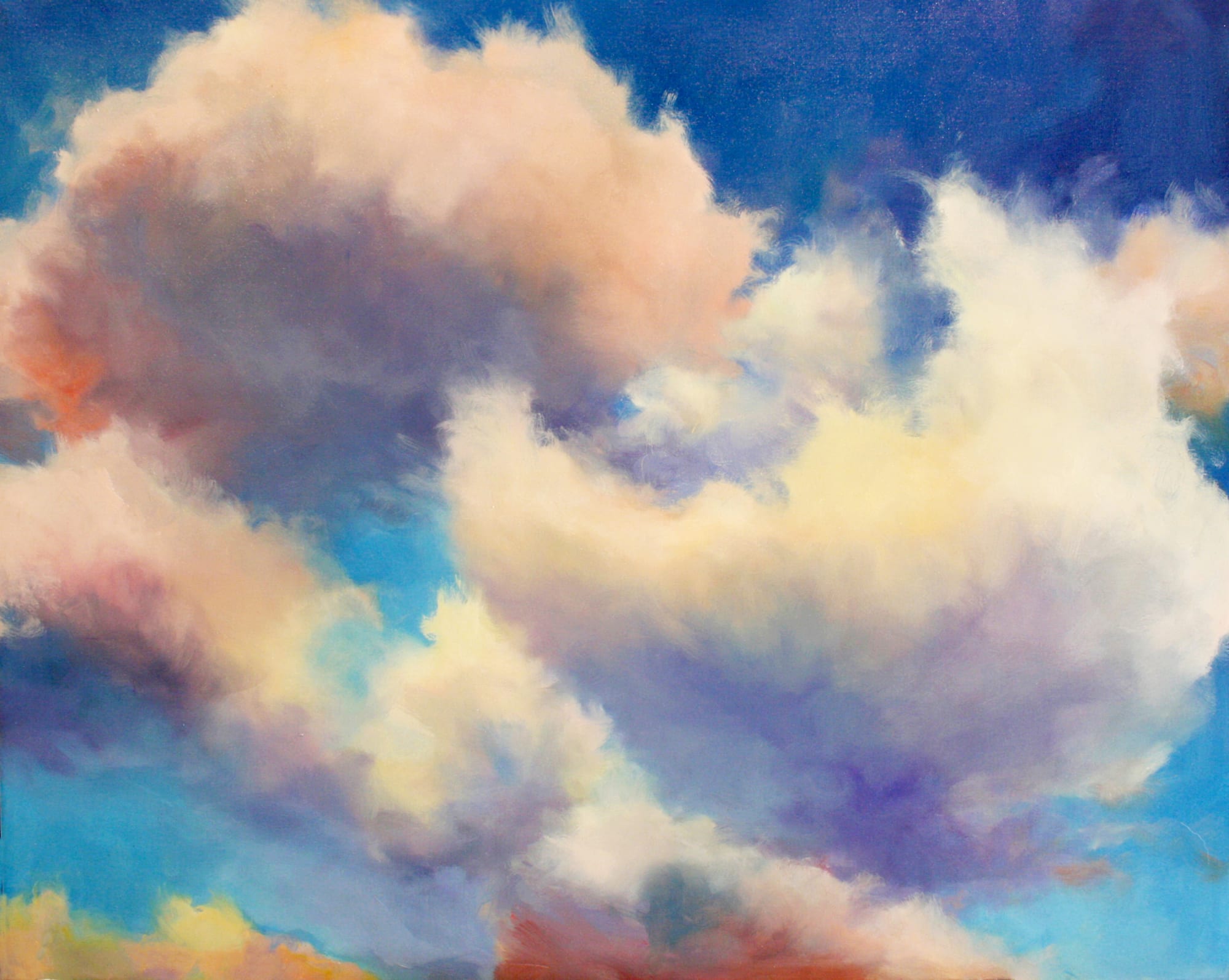 Blue Skies. Oil, 20x24 inches. Painting by Lorraine Skelskey-Chapin.