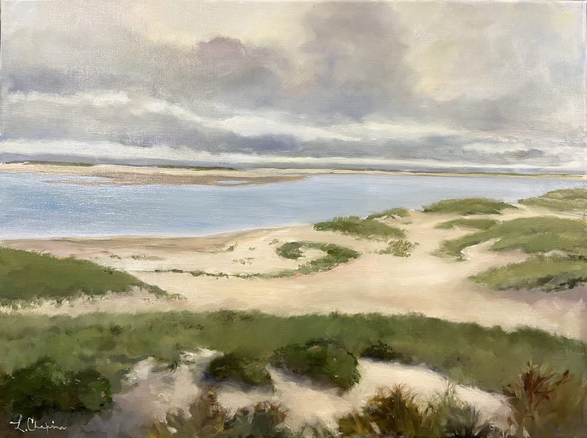 Chatham Lighthouse Beach. Chatham Lighthouse Beach. Oil, 18x24 inches. Painting by Lorraine Skelskey-Chapin.
