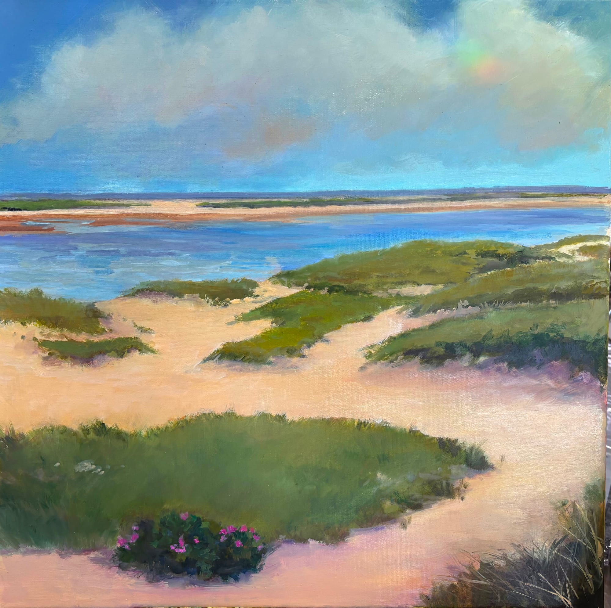 Chatham Lighthouse Beach. Chatham Lighthouse Beach. Oil, 20x20 inches. Painting by Lorraine Skelskey-Chapin.