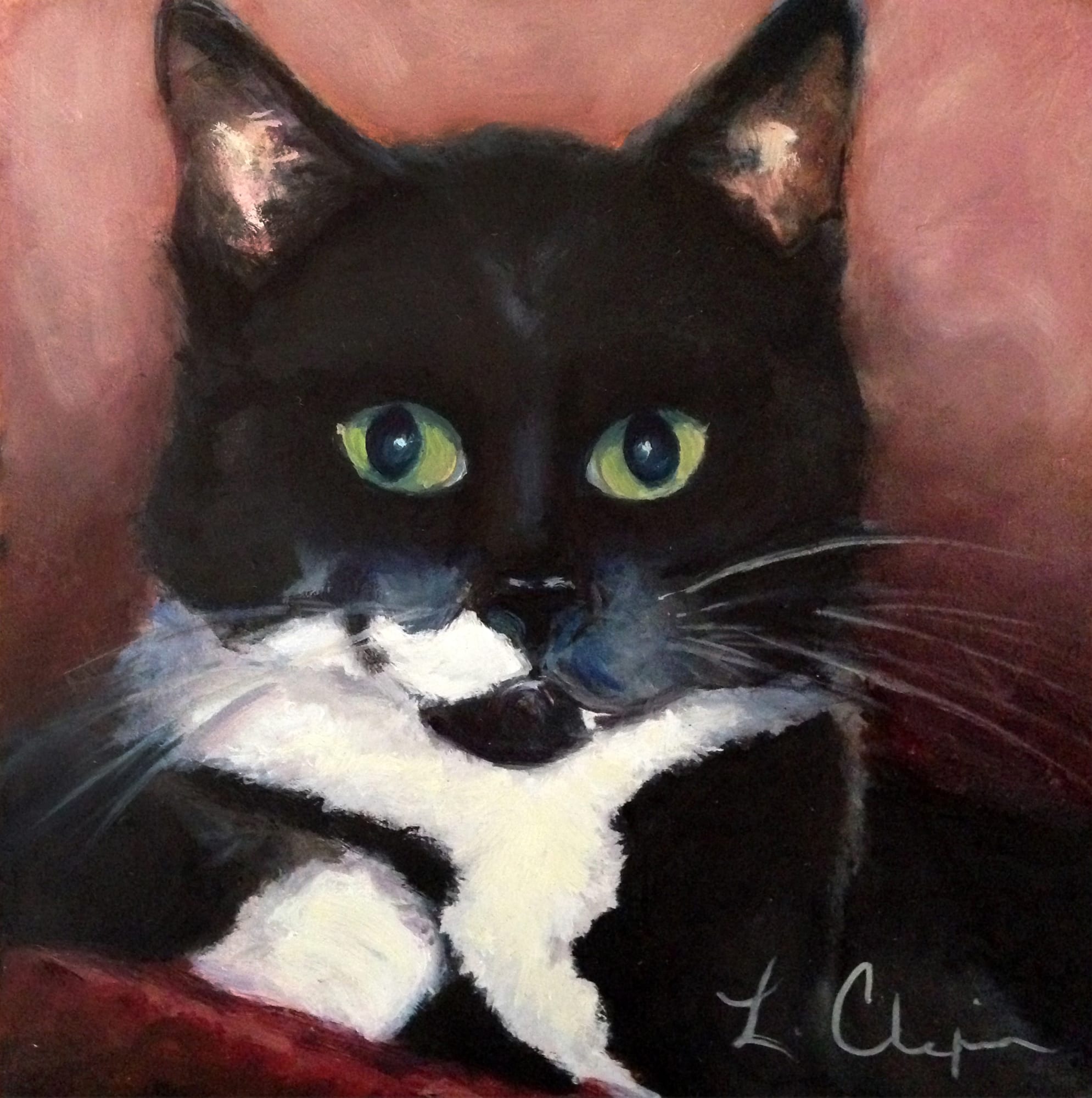 Phoebe. Painting by Lorraine Skelskey-Chapin.