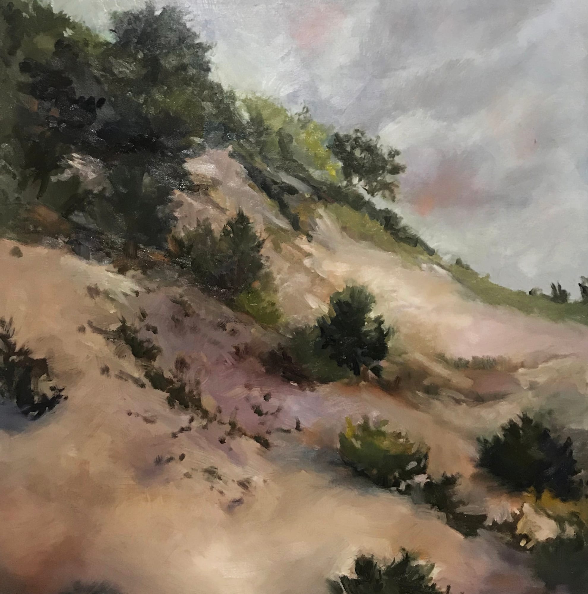 Provincetown Dunes III. Provincetown. Oil, 24x24 inches. Painting by Lorraine Skelskey-Chapin.