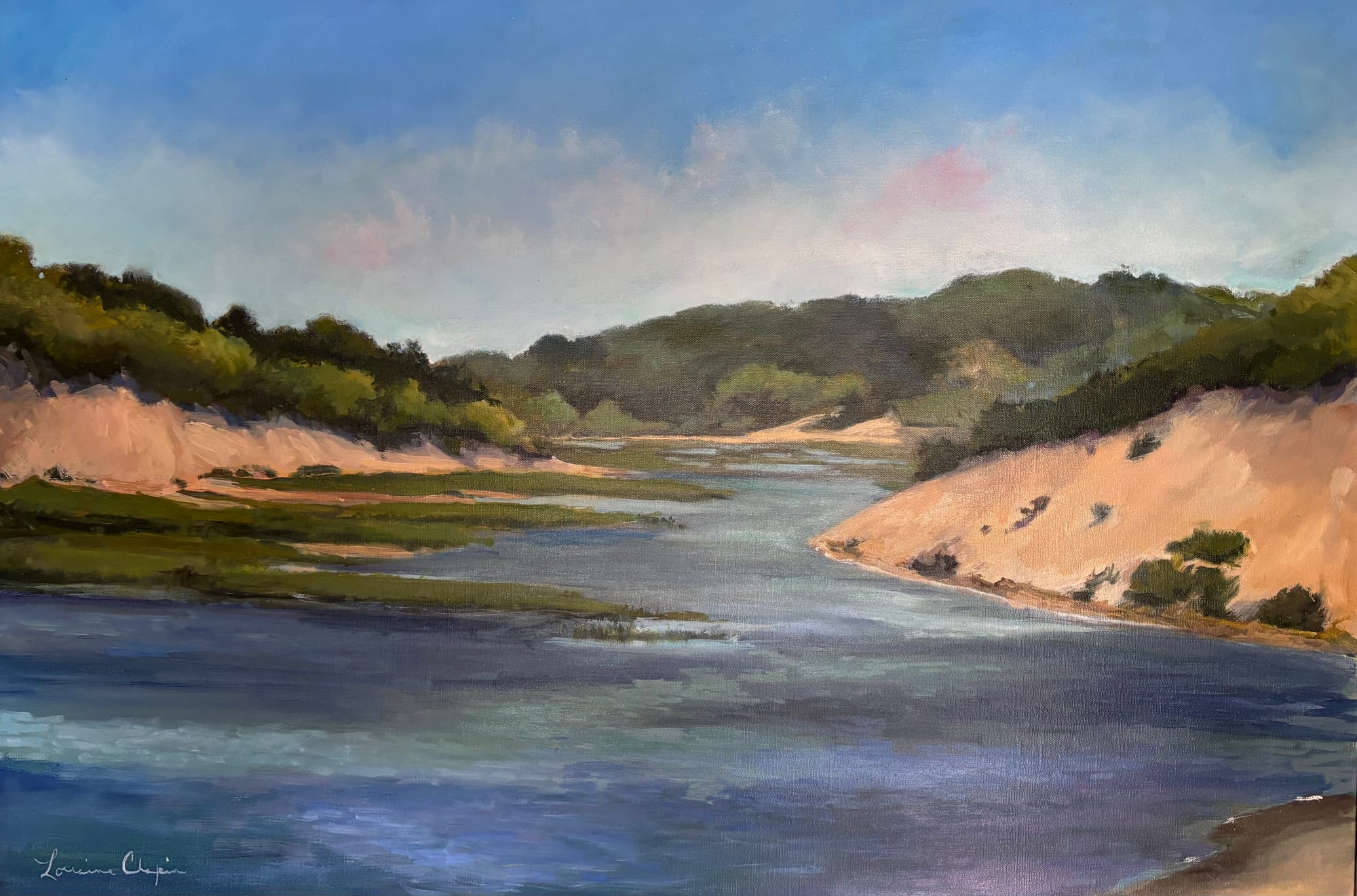 Provincetown Wetlands. Provincetown. Oil, 20x30 inches. Painting by Lorraine Skelskey-Chapin.