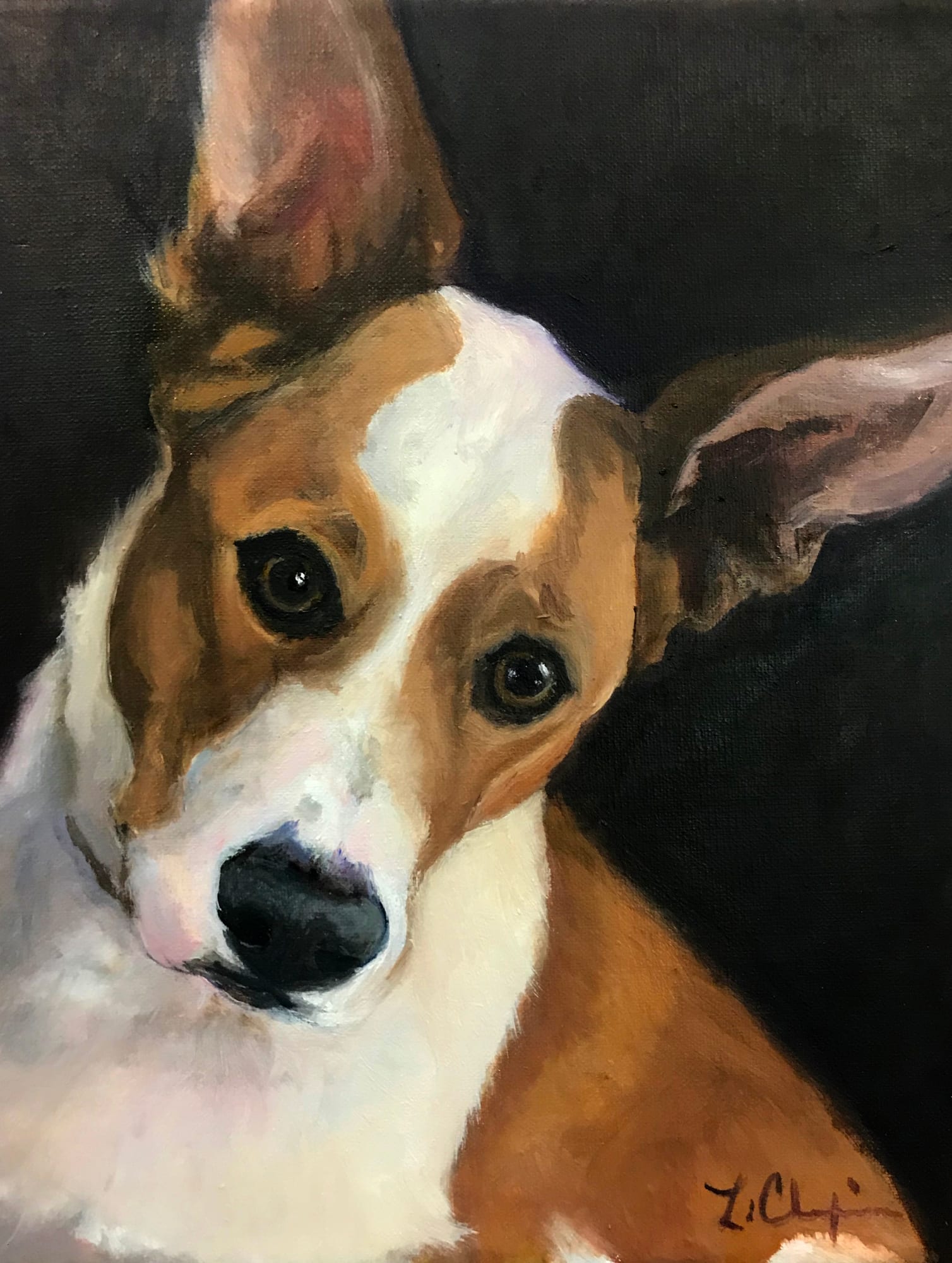 Ruby. Oil, 8x10 inches. Painting by Lorraine Skelskey-Chapin.