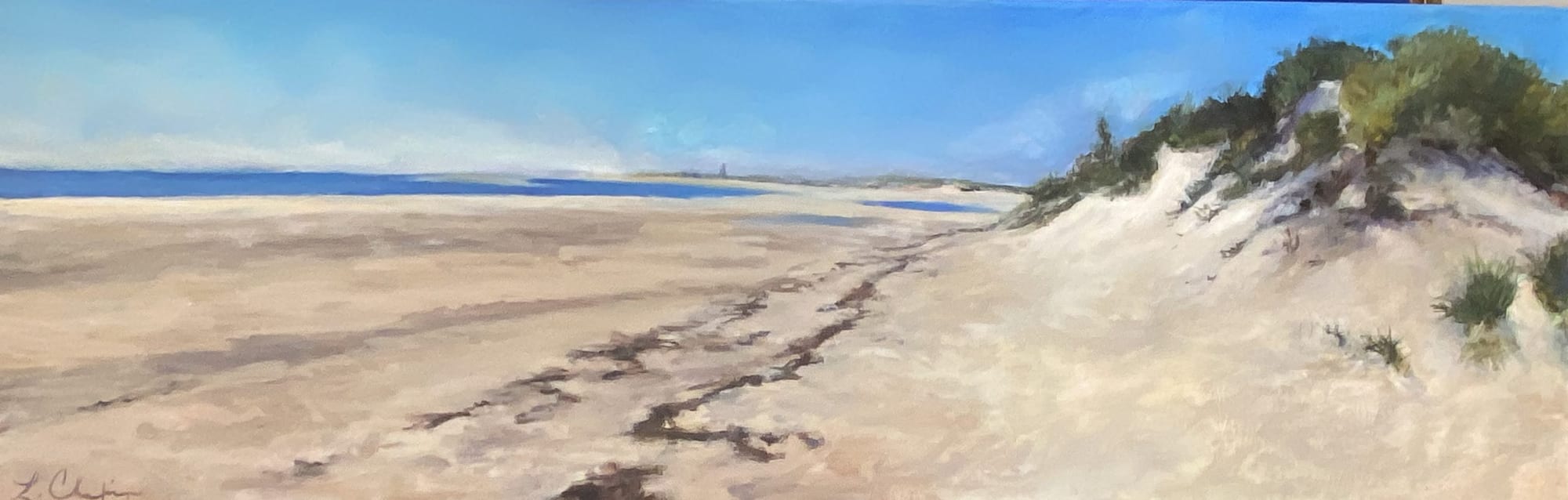 Stairway to Heaven. Oil, 10x30 inches. Painting by Lorraine Skelskey-Chapin.