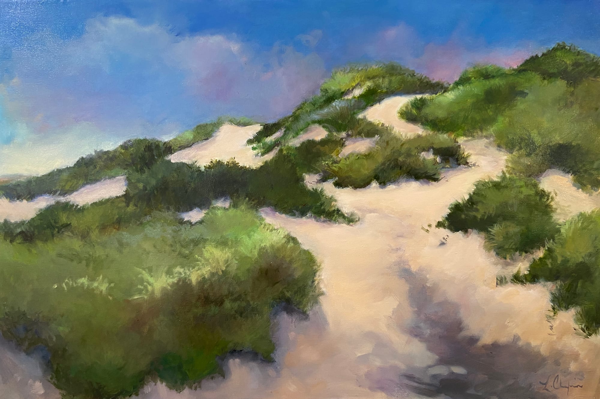 Stairway to Heaven II. Oil, 20x30 inches. Painting by Lorraine Skelskey-Chapin.