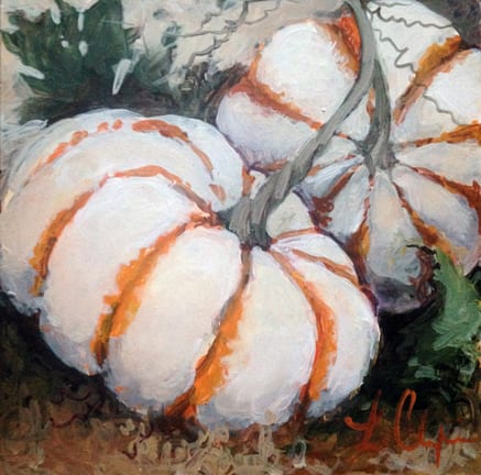 Stripes. Acrylic, 6x6 inches. Painting by Lorraine Skelskey-Chapin.