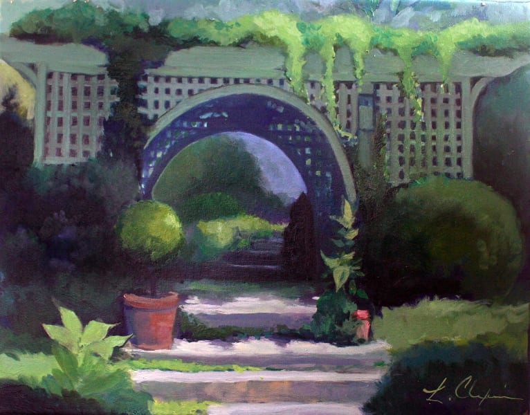 The Garden Within. Oil, 9x12 inches. Painting by Lorraine Skelskey-Chapin.